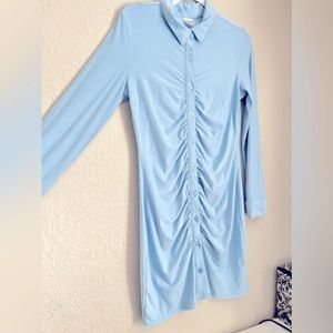 Light blue long sleeve mini skirt